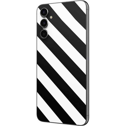Black and White Geometric Stripes Galaxy A14 5G Skin